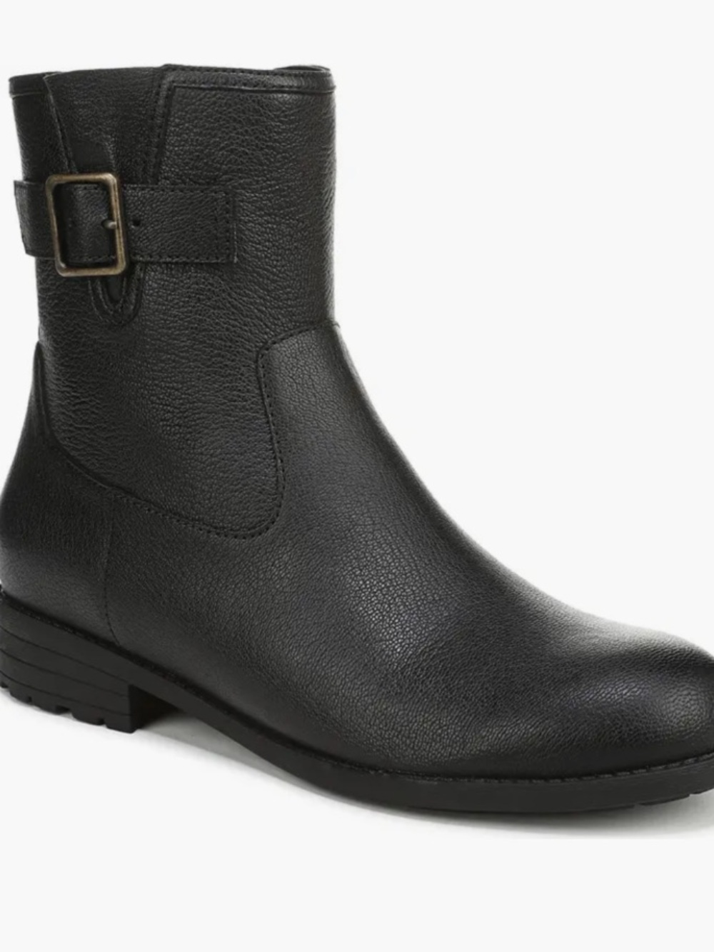 Vionic Jill Black Ankle Boots with Buckle Accent 8 WIDE classic